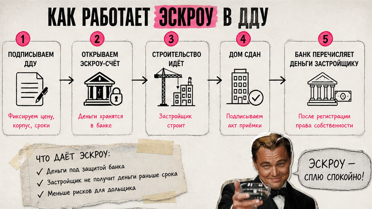 Схема шагов: эскроу, ДДУ и сроки сдачи новостройки в Тюмени