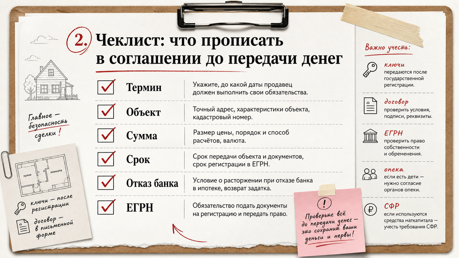 Чеклист пунктов соглашения о предоплате