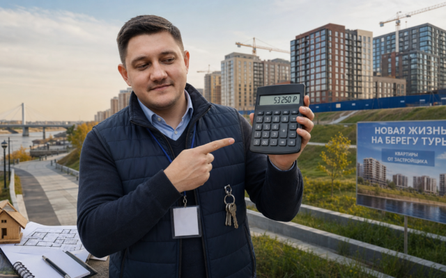 Ипотека от застройщика в Тюмени: риэлтор у новостройки на ТЦ «Кристалл», мем «ставка низкая — ПСК?», стикеры ПСК и ДДУ