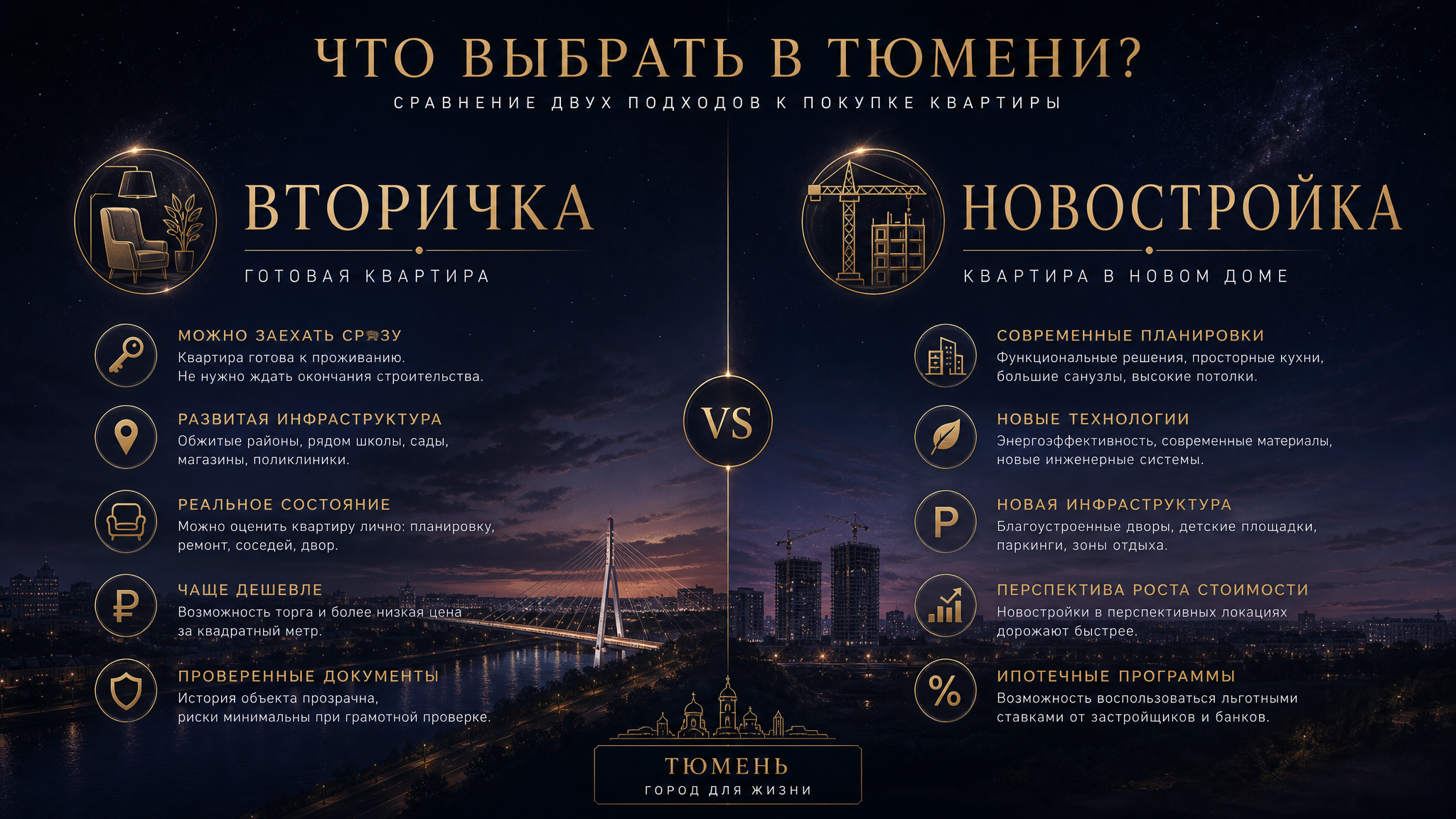 Сравнение вторичного жилья и новостроек в Тюмени