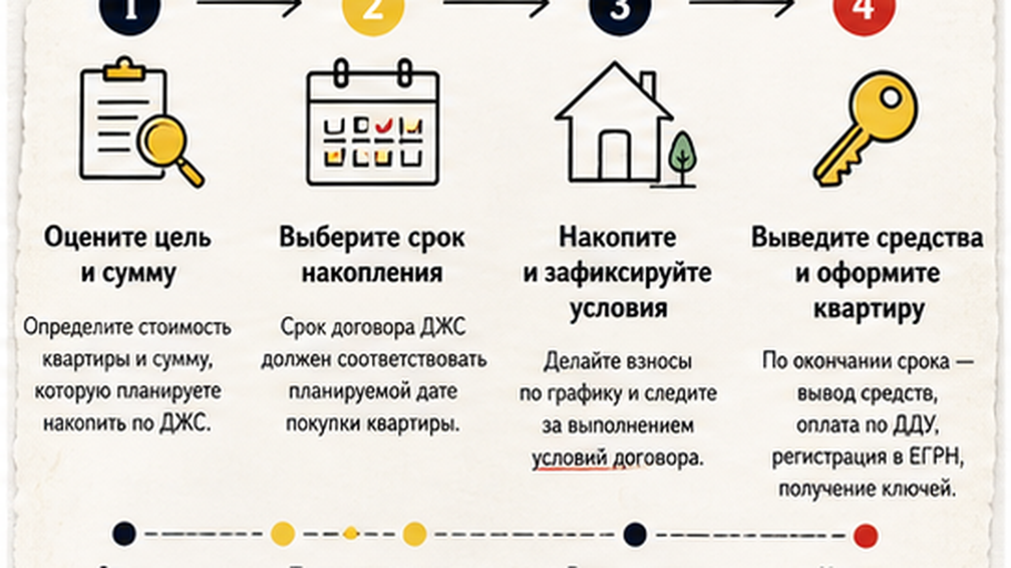 Схема шагов / маршрут: 2. Сопоставьте вклад со сроком покупки квартиры