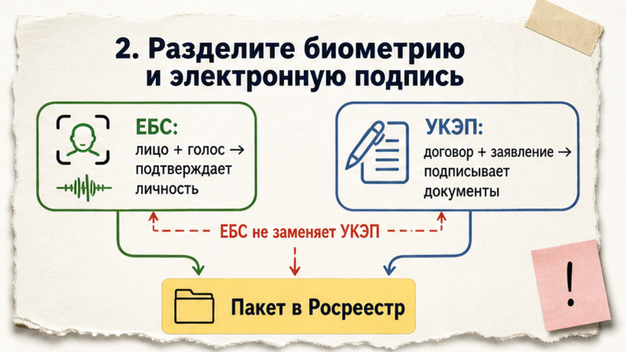 Схема различий между ЕБС и УКЭП при дистанционной сделке