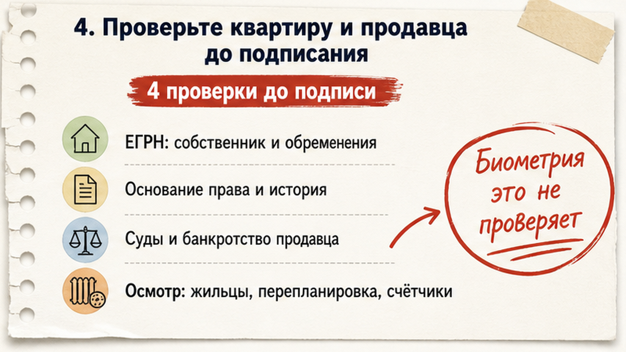 Памятка по проверке квартиры и продавца перед подписанием договора