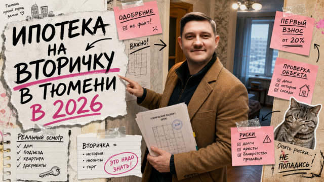 Обложка: Ипотека на вторичку в Тюмени в 2026: чеклист сделки после роста спроса