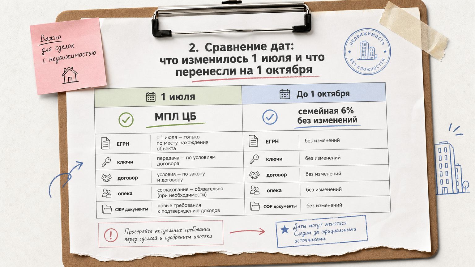 Сравнение: что изменилось 1 июля и что перенесли на октябрь