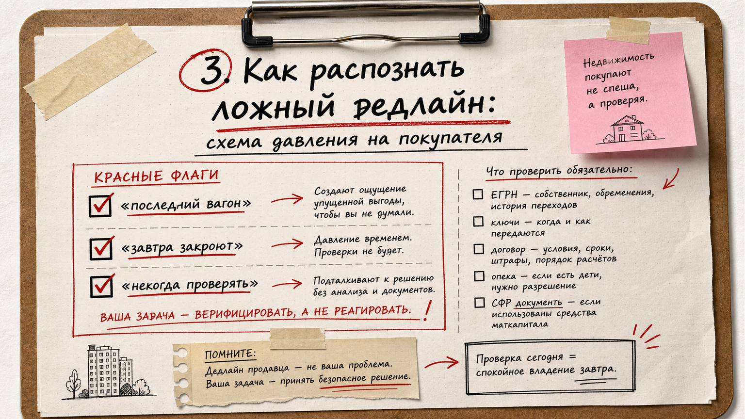 Чеклист признаков ложного дедлайна от риэлтора