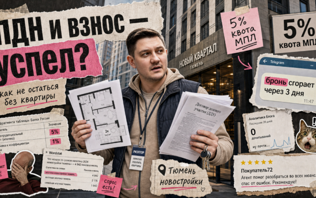 Риэлтор у новостройки: мем-коллаж про ужесточение МПЛ и риск потерять бронь до одобрения ипотеки