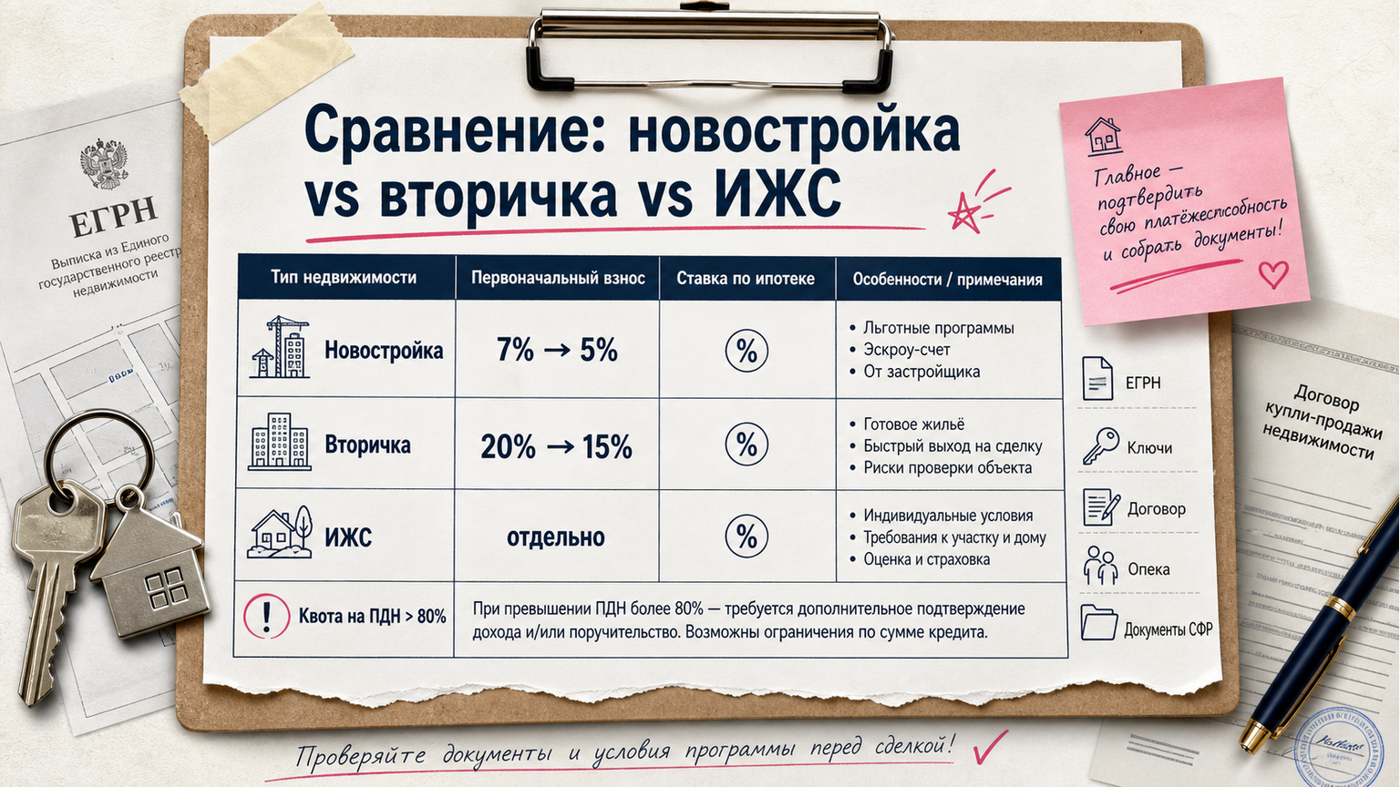 Таблица лимитов МПЛ: новостройка, вторичка, ИЖС
