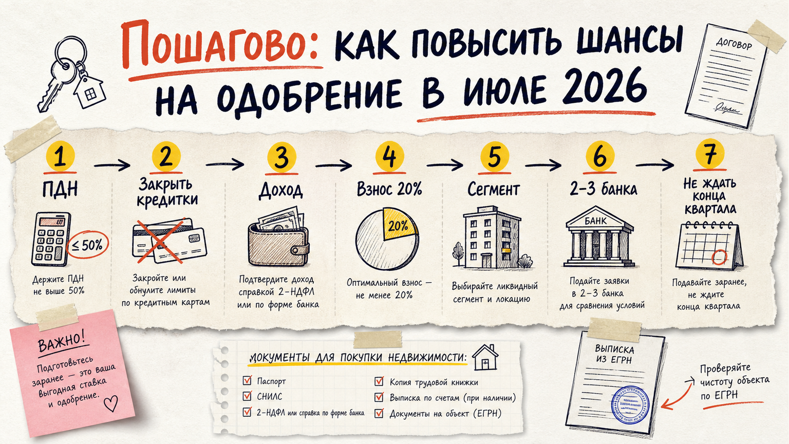 Схема из 7 шагов: как повысить шансы на одобрение ипотеки
