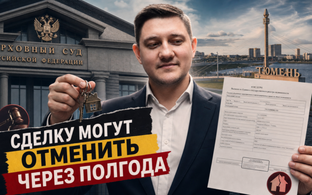 Обложка: оспаривание сделки с квартирой после обзора ВС РФ 2026 — риэлтор с документами и ключами