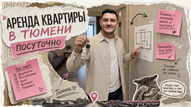 Обложка: Аренда квартиры в Тюмени посуточно: чек-лист и штрафы в 2026 году