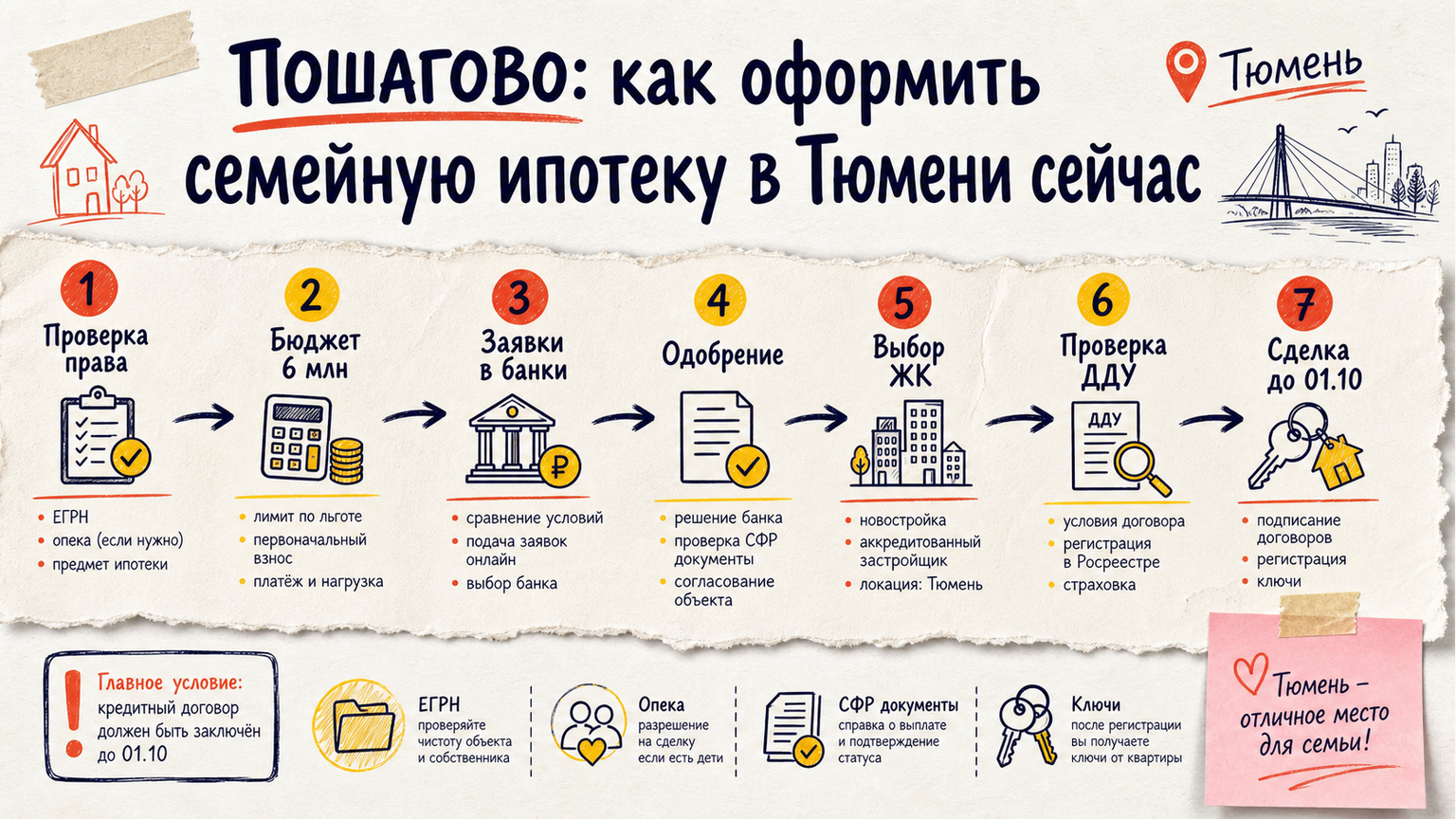 Схема из 7 шагов: как оформить семейную ипотеку в Тюмени до 1 октября 2026