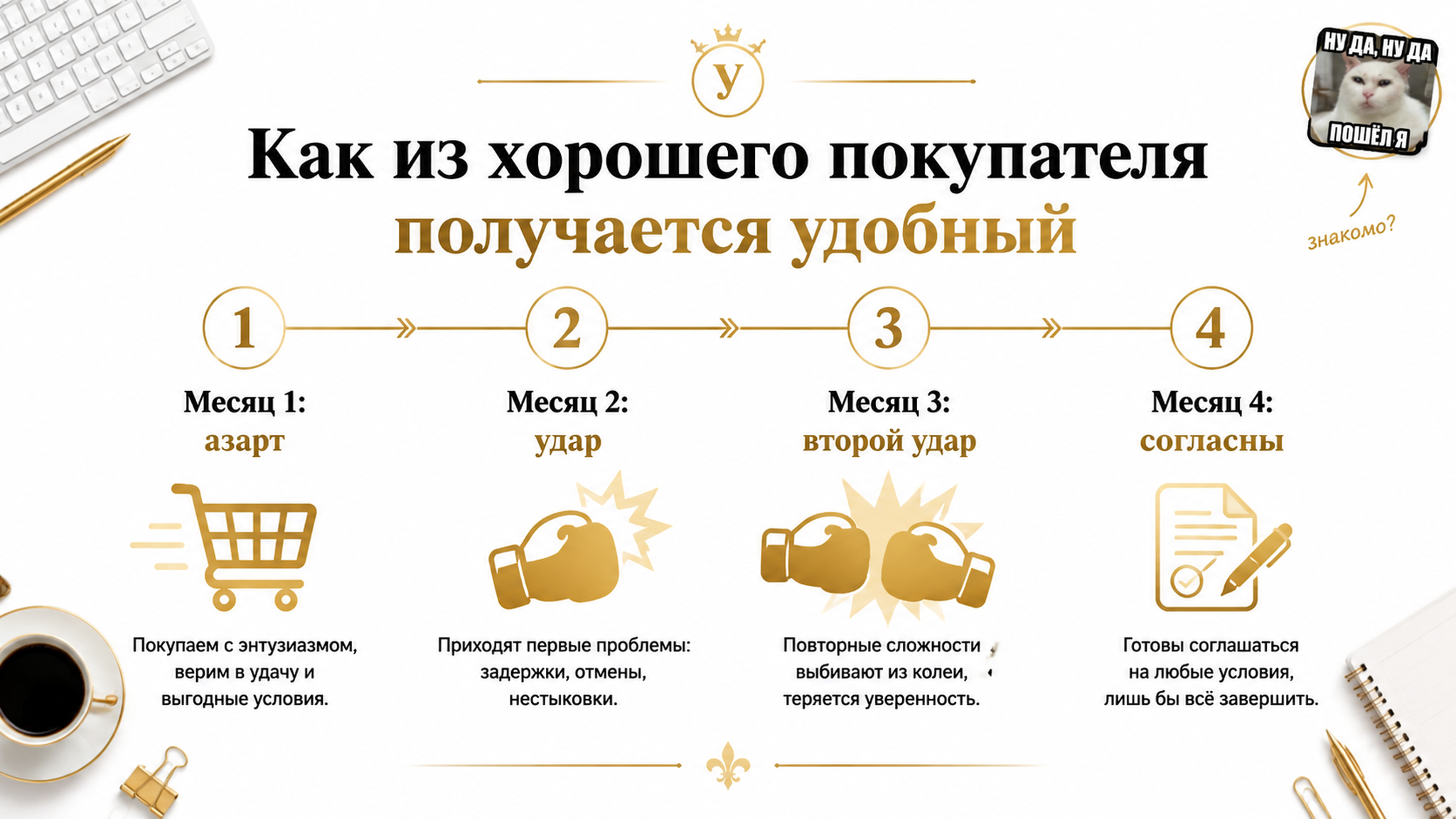 Таймлайн усталости покупателя 4 месяца