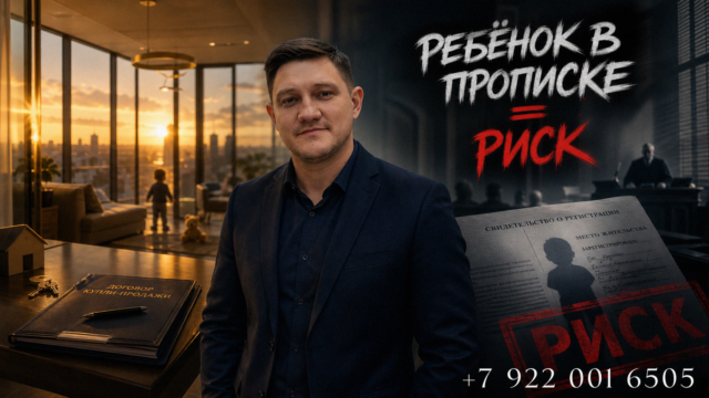 Ребёнок зарегистрирован в квартире и юридические последствия сделки