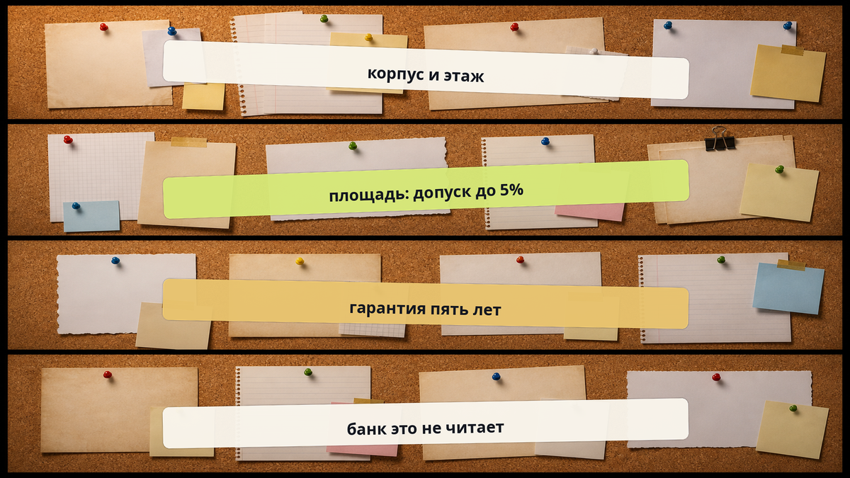 Схема: Корпус, этаж, площадь и качество живут в тексте договора