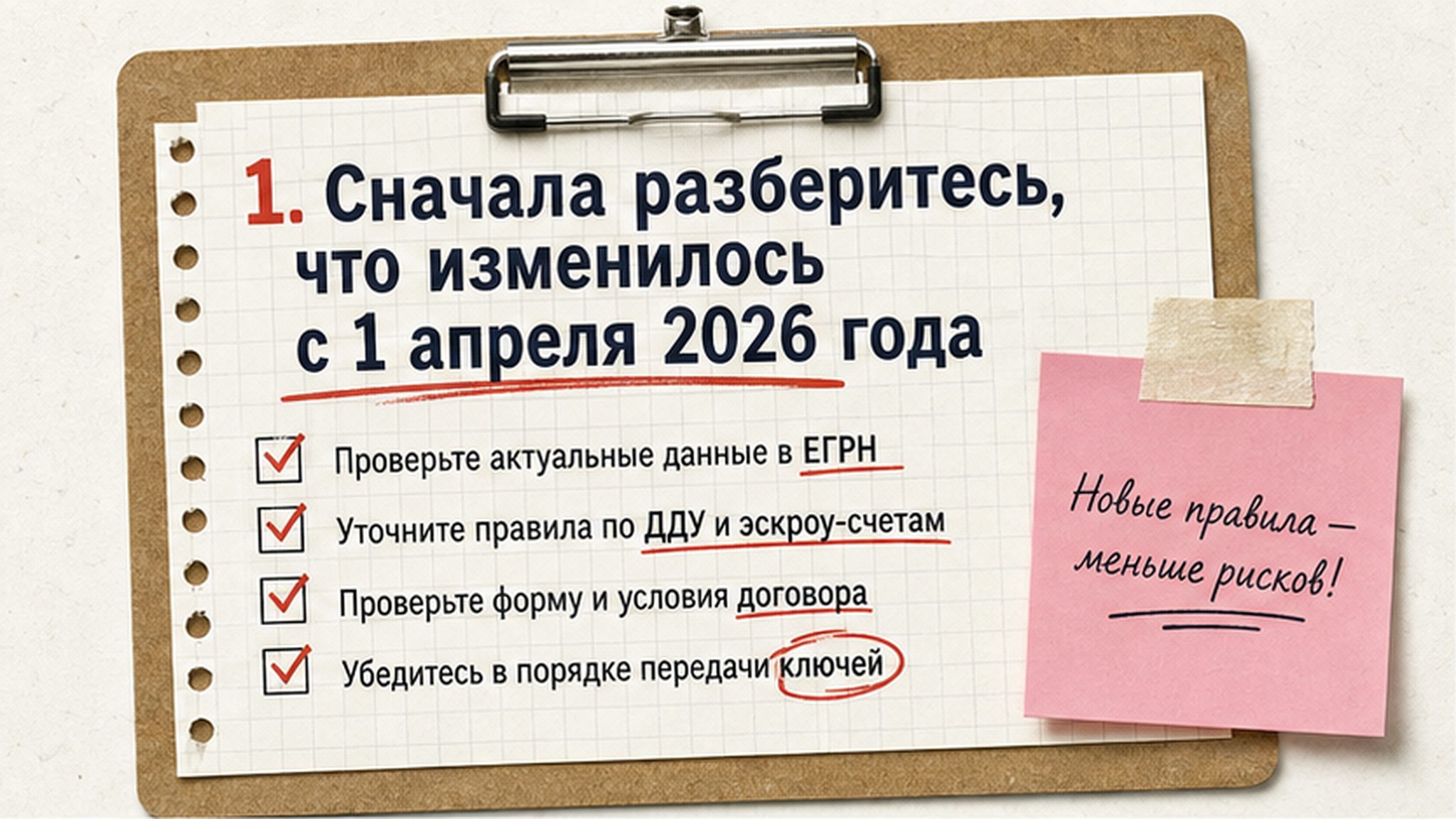Чеклист / памятка: 1. Сначала разберитесь, что изменилось с 1 апреля 2026 года
