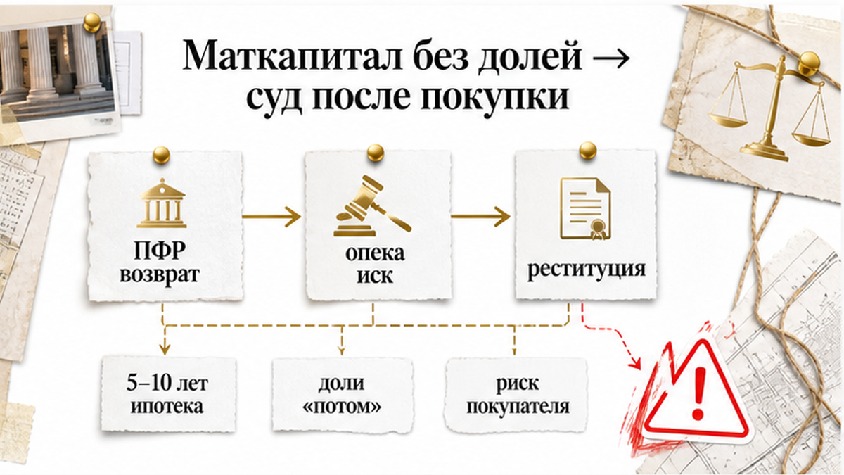 Цепочка риска: маткапитал без долей — оспаривание сделки