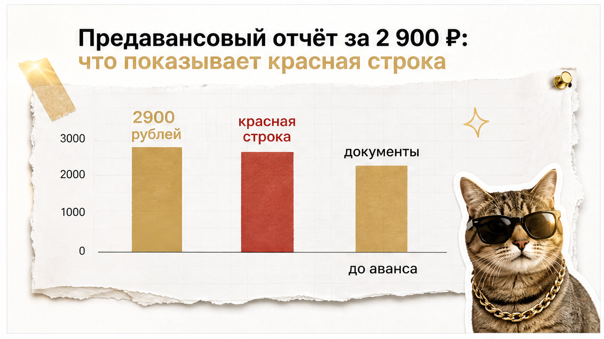 Схема: что показывает красная строка в предавансовом отчёте за 2900 рублей