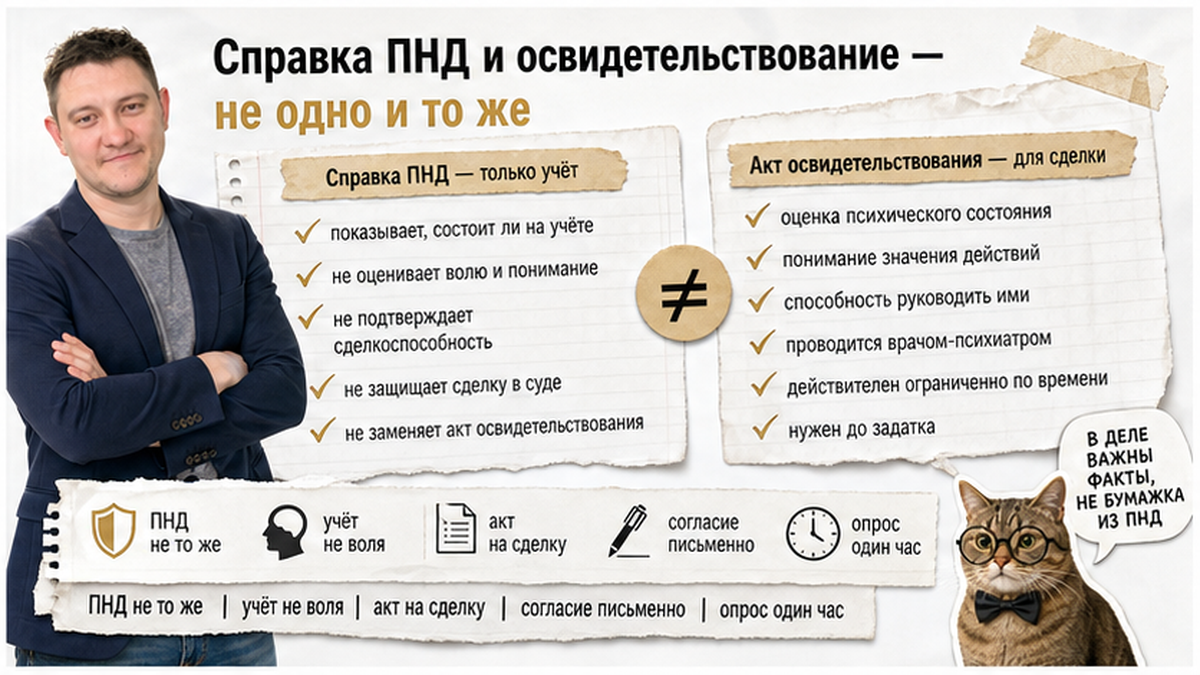 Разница между справкой ПНД и актом медосвидетельствования перед сделкой