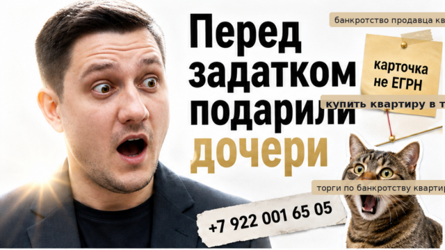 Перед задатком на торгах квартиру подарили дочери — проверка ЕГРН в Тюмени