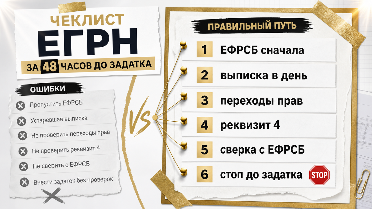 Чеклист проверки лота перед внесением задатка на ЭТП
