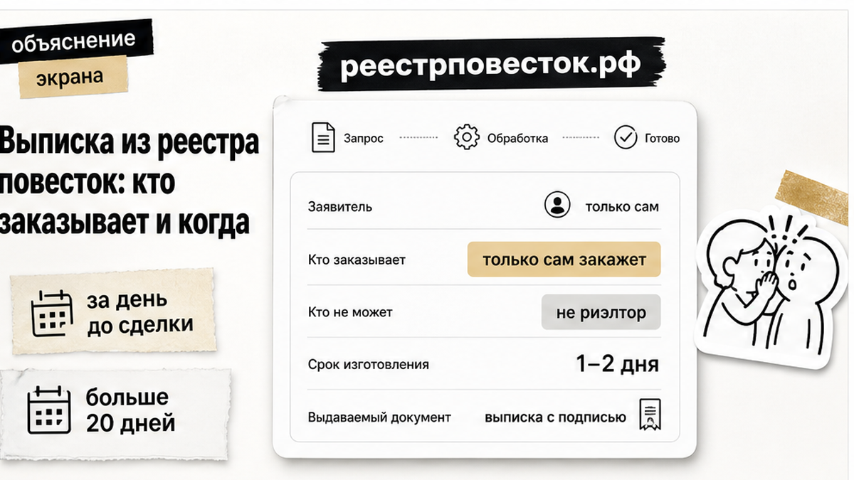 Кто и когда заказывает выписку из реестра повесток