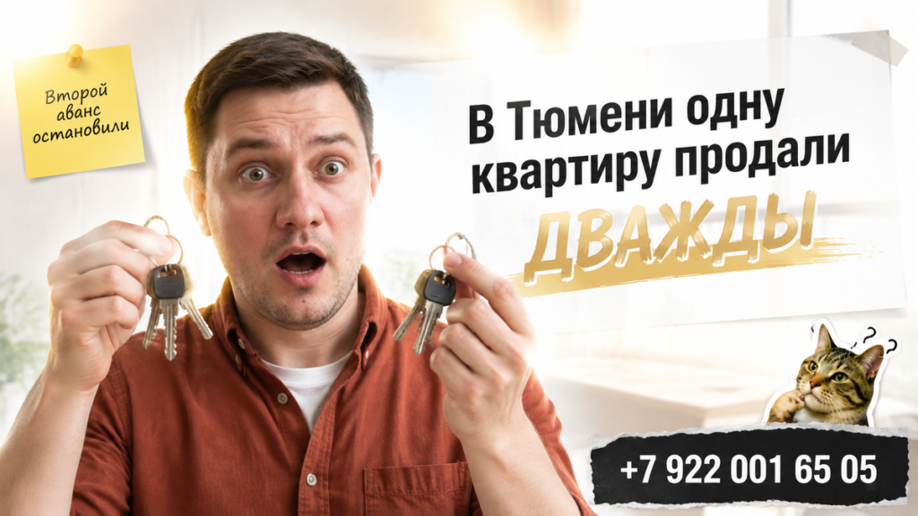 Святослав Шакин риэлтор с двумя комплектами ключей на фоне светлой квартиры в Тюмени. В Тюмени одну квартиру продали дважды.