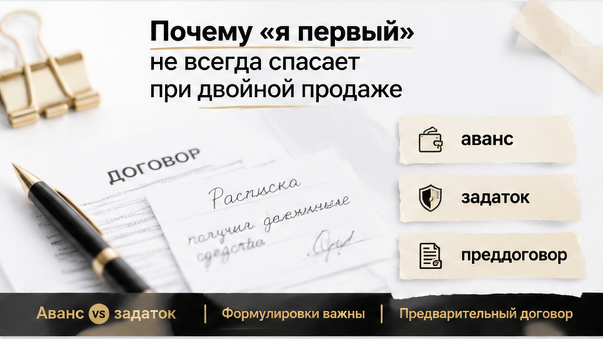 Договор, расписка и ручка на светлом столе перед подписанием.
