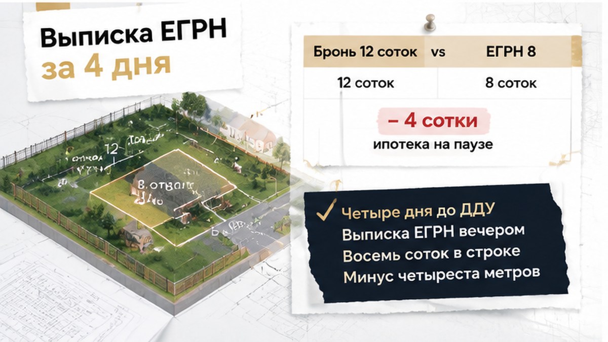 схема устройства механизма по новостройке в Тюмени: Четыре дня до ДДУ, Выписка ЕГРН вечером, Восемь соток в строке — иллюстрация к разбору…
