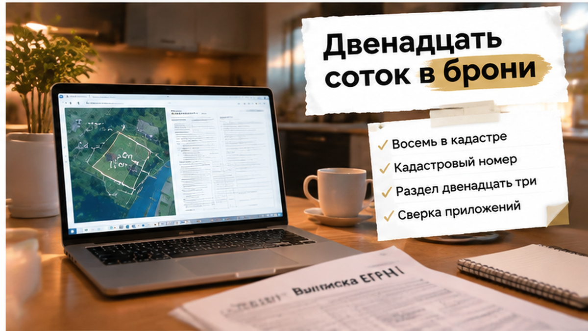 реалистичный кадр (без лица хоста) к разделу «Двенадцать соток на плане — так выглядел участо…» в Тюмени — иллюстрация к кейсу о сделке.