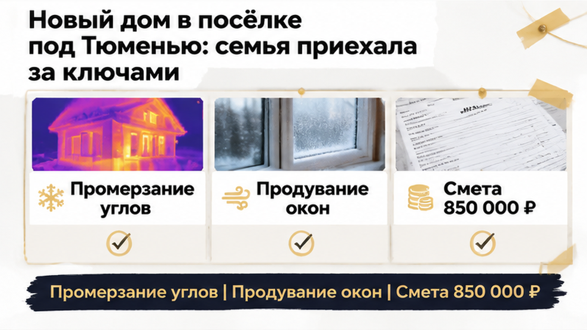 реалистичный кадр (без лица хоста) к разделу «Новый дом в посёлке под Тюменью: семья приехала…» в Тюмени — иллюстрация к кейсу о сделке.