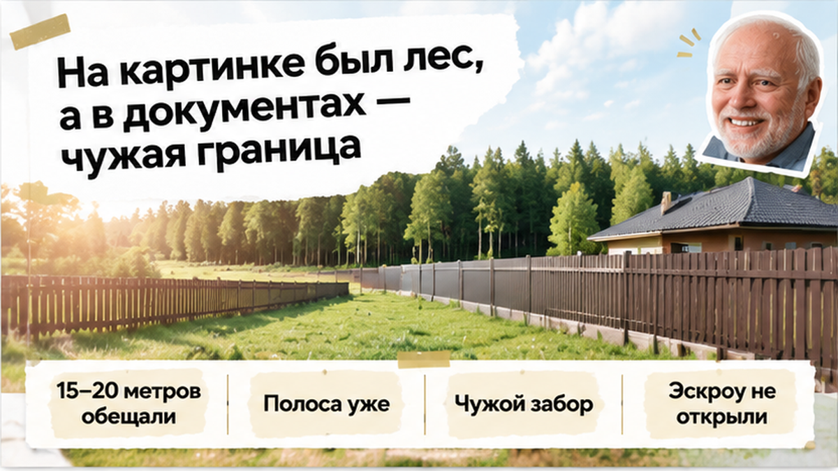 реалистичный кадр (без лица хоста) к разделу «На картинке был лес, а в документах — чужая гра…» в Тюмени — иллюстрация к кейсу о сделке.