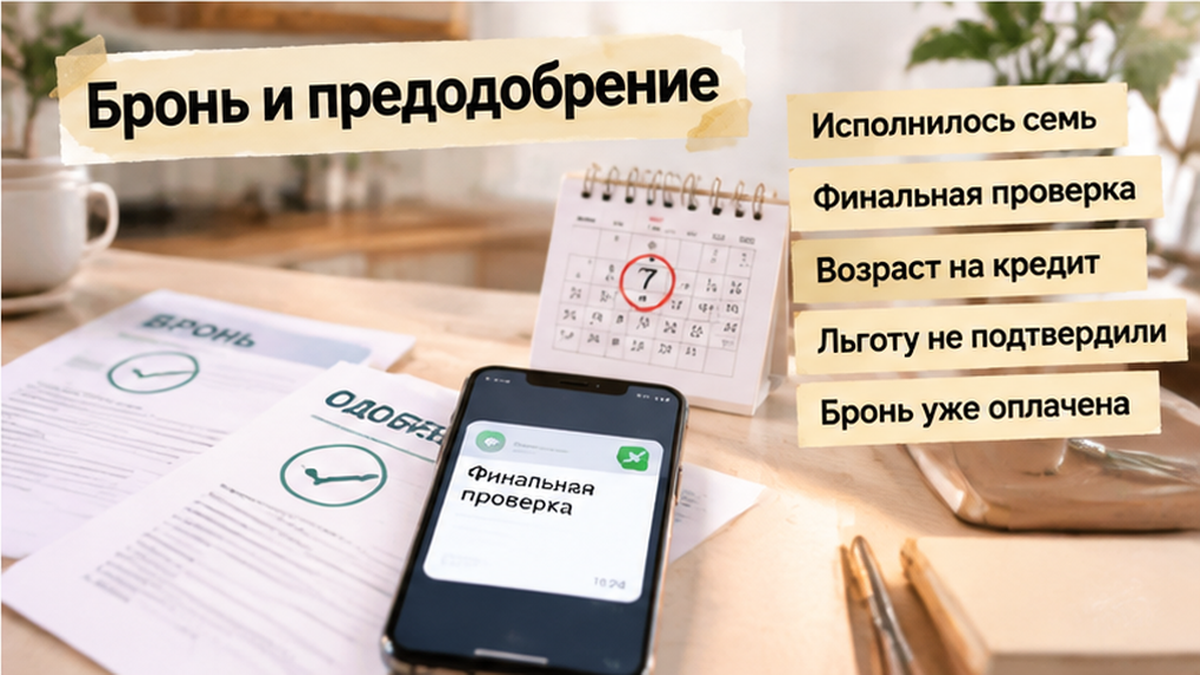 реалистичный кадр (без лица хоста) к разделу «Бронь оплачена, предварительное одобрение успок…» в Тюмени — иллюстрация к кейсу о сделке.