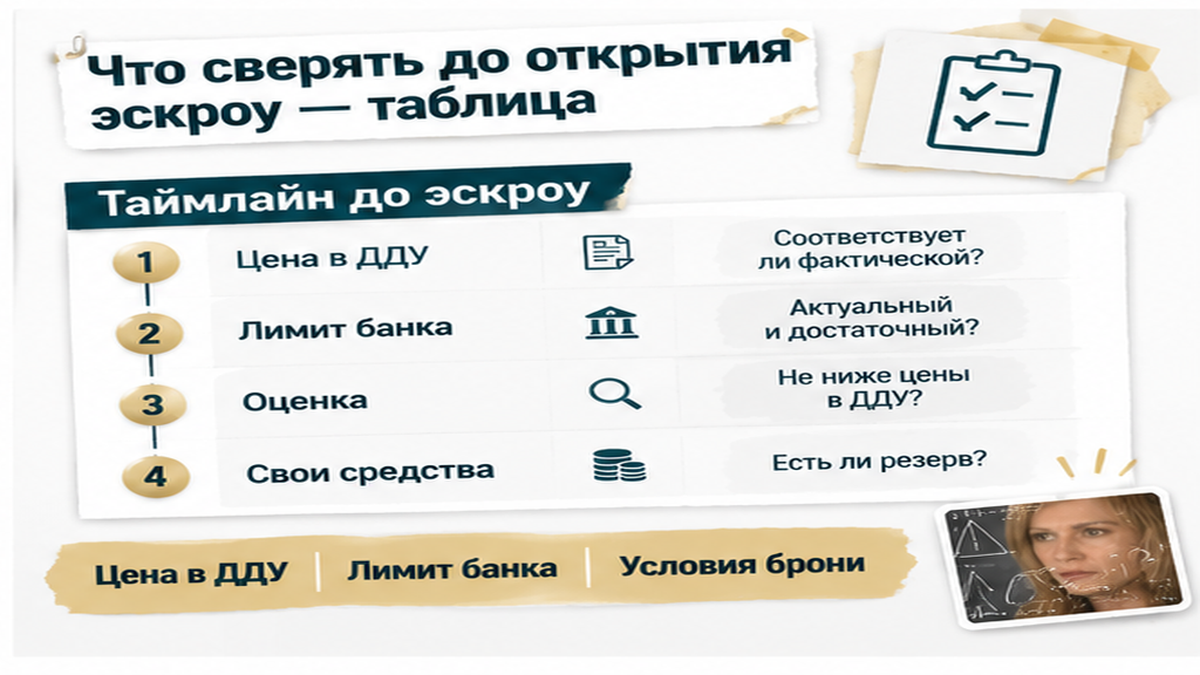 схема устройства механизма по новостройке в Тюмени: Цена в ДДУ, Лимит банка, Условия брони — иллюстрация к разбору сделки.