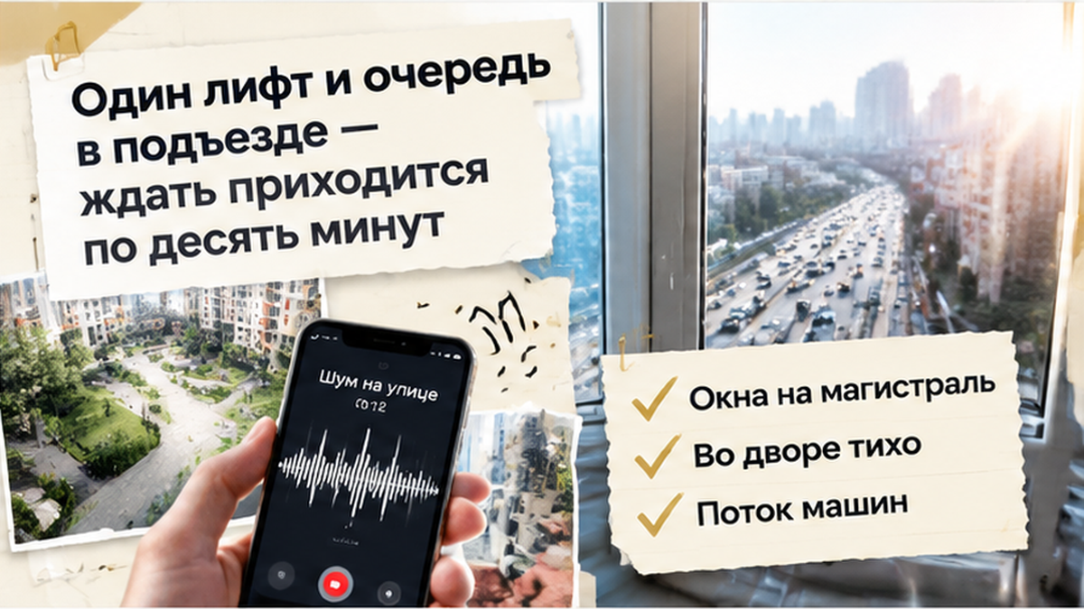 реалистичный кадр (без лица хоста) к разделу «Один лифт и очередь в подъезде — ждать приходит…» в Тюмени — иллюстрация к кейсу о сделке.