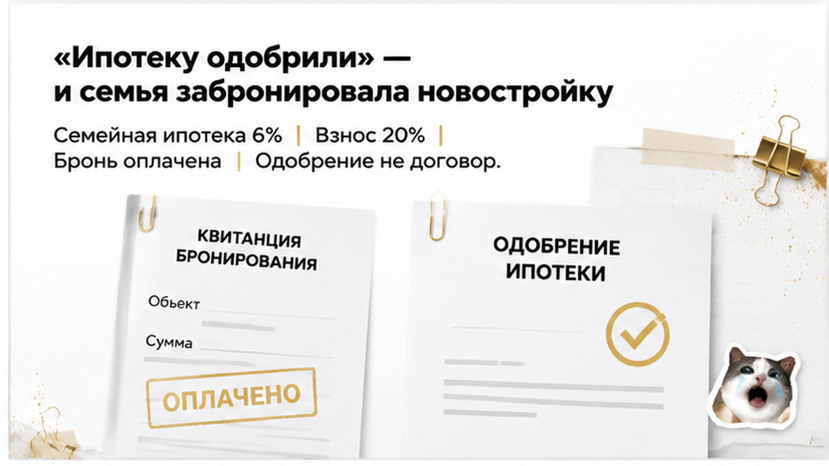 реалистичный кадр (без лица хоста) к разделу ««Ипотеку одобрили» — и семья забронировала ново…» в Тюмени — иллюстрация к кейсу о сделке.
