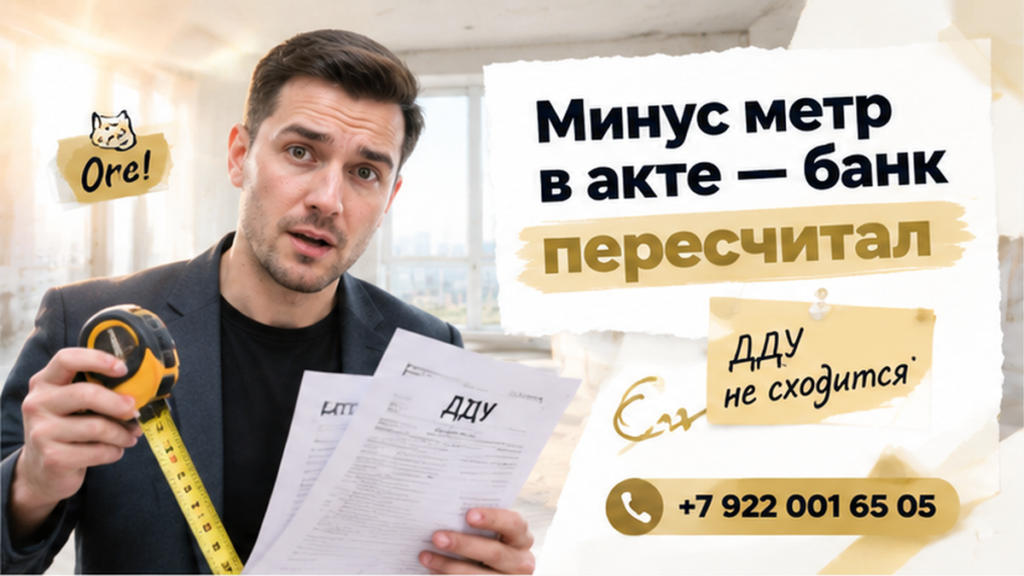 В тюменской новостройке в акте минус 1,8 метра к ДДУ — банк пересчитал ипотеку за день до регистрации.