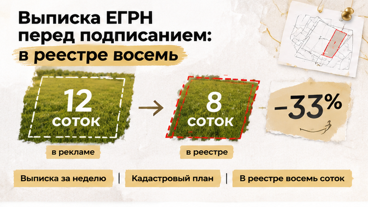 схема устройства механизма по новостройке в Тюмени: Выписка за неделю, Кадастровый план, В реестре восемь соток — иллюстрация к разбору…