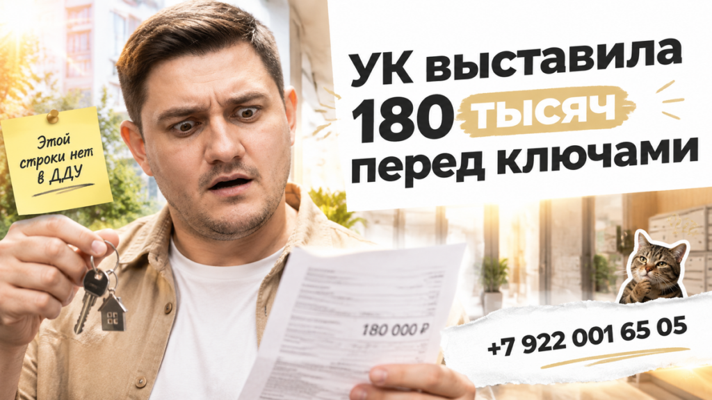 В Тюмени УК потребовала 180 тысяч за 3 дня до ключей — в ДДУ их нет: что проверить в договоре и эскроу до подписи.