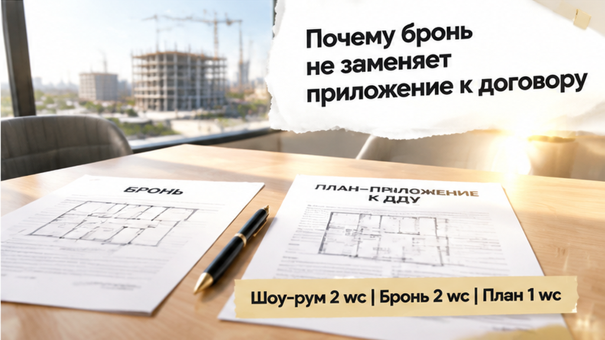 реалистичный кадр (без лица хоста) к разделу «Почему бронь не заменяет приложение к договору» в Тюмени — иллюстрация к кейсу о сделке.