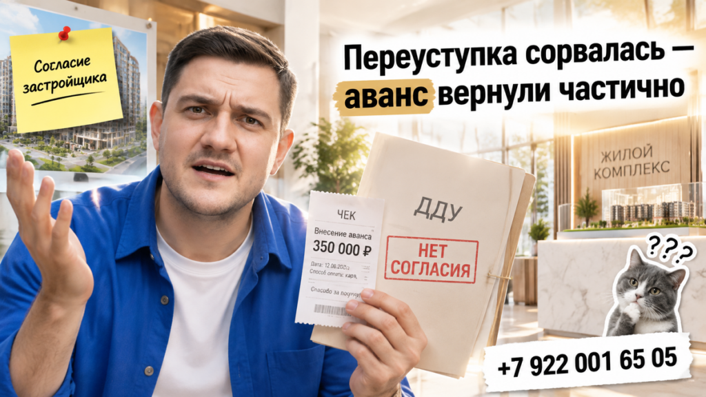 В Тюмени сорвалась переуступка — аванс 350 тысяч завис за 3 дня: что проверить в договоре и эскроу до подписи.