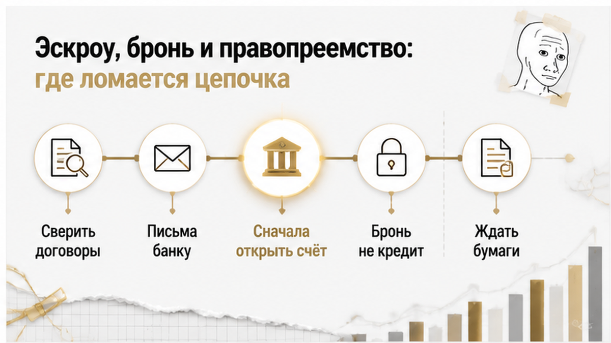 График сроков: Сверить договоры, Письма банку, Сначала открыть счёт в Тюмени.
