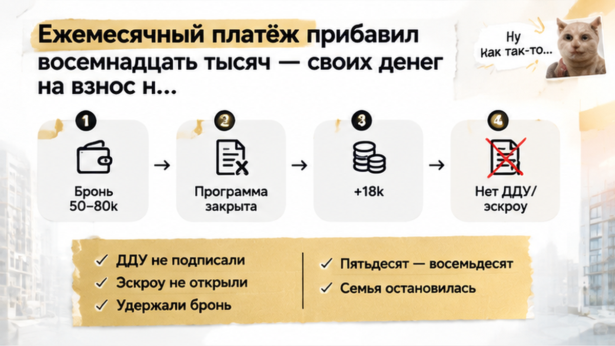 схема устройства механизма по новостройке в Тюмени: Полис vs оценка, Письмо банку, Срок одобрения — иллюстрация к разбору сделки.