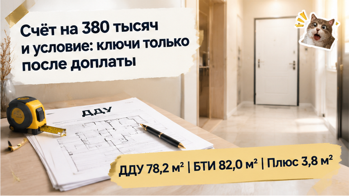 реалистичный кадр (без лица хоста) к разделу «Счёт на 380 тысяч и условие: ключи только после…» в Тюмени — иллюстрация к кейсу о сделке.