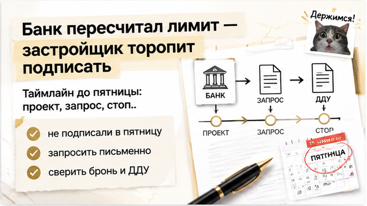 схема устройства механизма по новостройке в Тюмени: не подписали в пятницу, запросить письменно, сверить бронь и ДДУ — иллюстрация к…