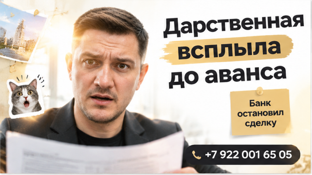 За 4 дня до аванса в Тюмени всплыла дарственная полгода назад — банк остановил сделку.