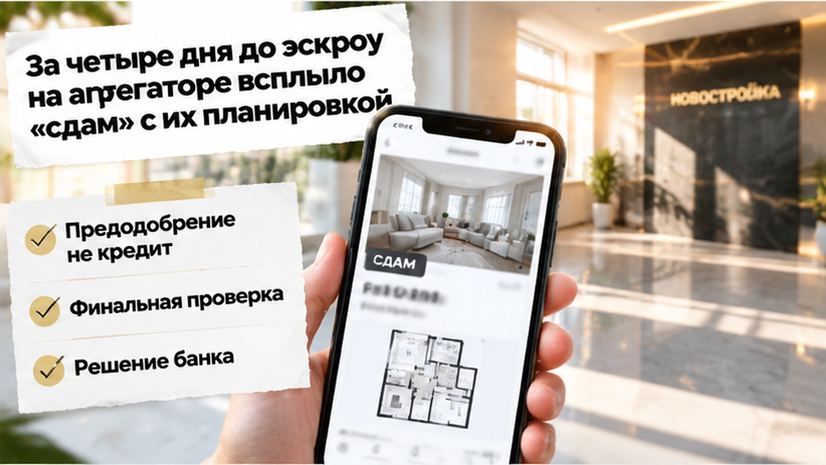 реалистичный кадр (без лица хоста) к разделу «За четыре дня до эскроу на агрегаторе всплыло «…» в Тюмени — иллюстрация к кейсу о сделке.